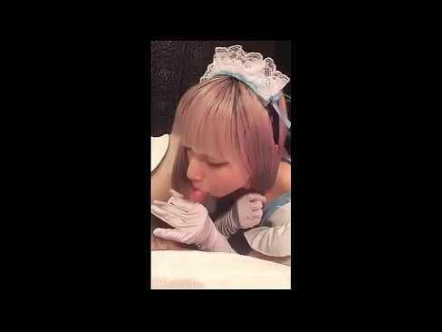 ❤️ جاپاني بت [ميوڪا]، فرينچ نوڪر جو لباس، حصو 1، بلو جاب ۽ لوشن سان جرڪ آف ❌ معياري فحش